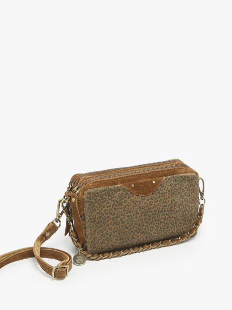 Cross Body Tas Vintage Leder Mila louise Bruin vintage 2367XPAV ander zicht 1